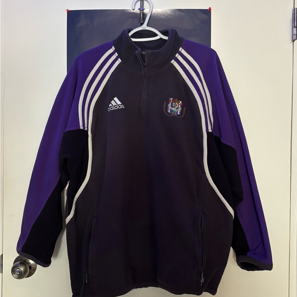 90s Adidas Oversized Anderlecht 1/4 Zip - Mens Medium (FITS LIKE AN XL)